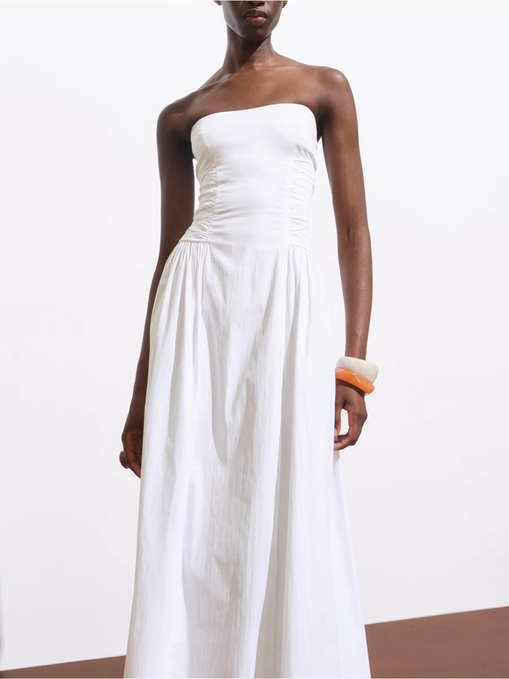 Mango Strapless White Maxi Dress Size 6 BNWT